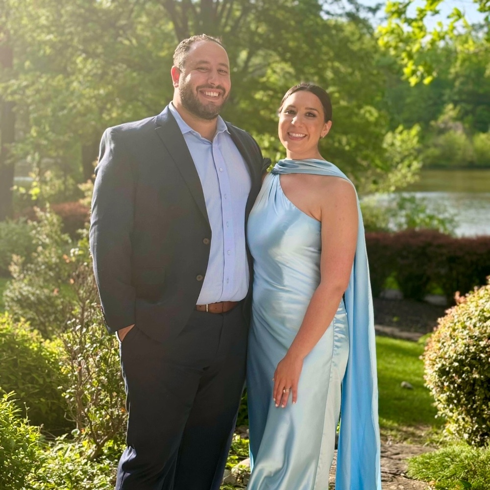 Silk blue gown